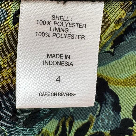 New York & Co Floral Gala Jacquard Strapless Dress Size 4 Blue Green Party - Picture 7 of 9